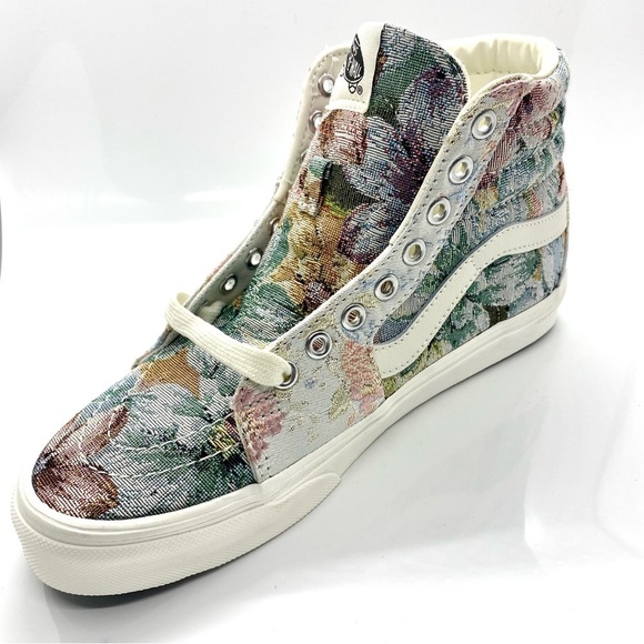 Vans Sk8-Hi Tapestry Vintage Metallic Floral High Top Sneakers 8.5 - Picture 5 of 8